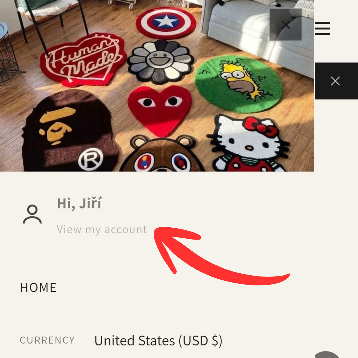 Open your profile