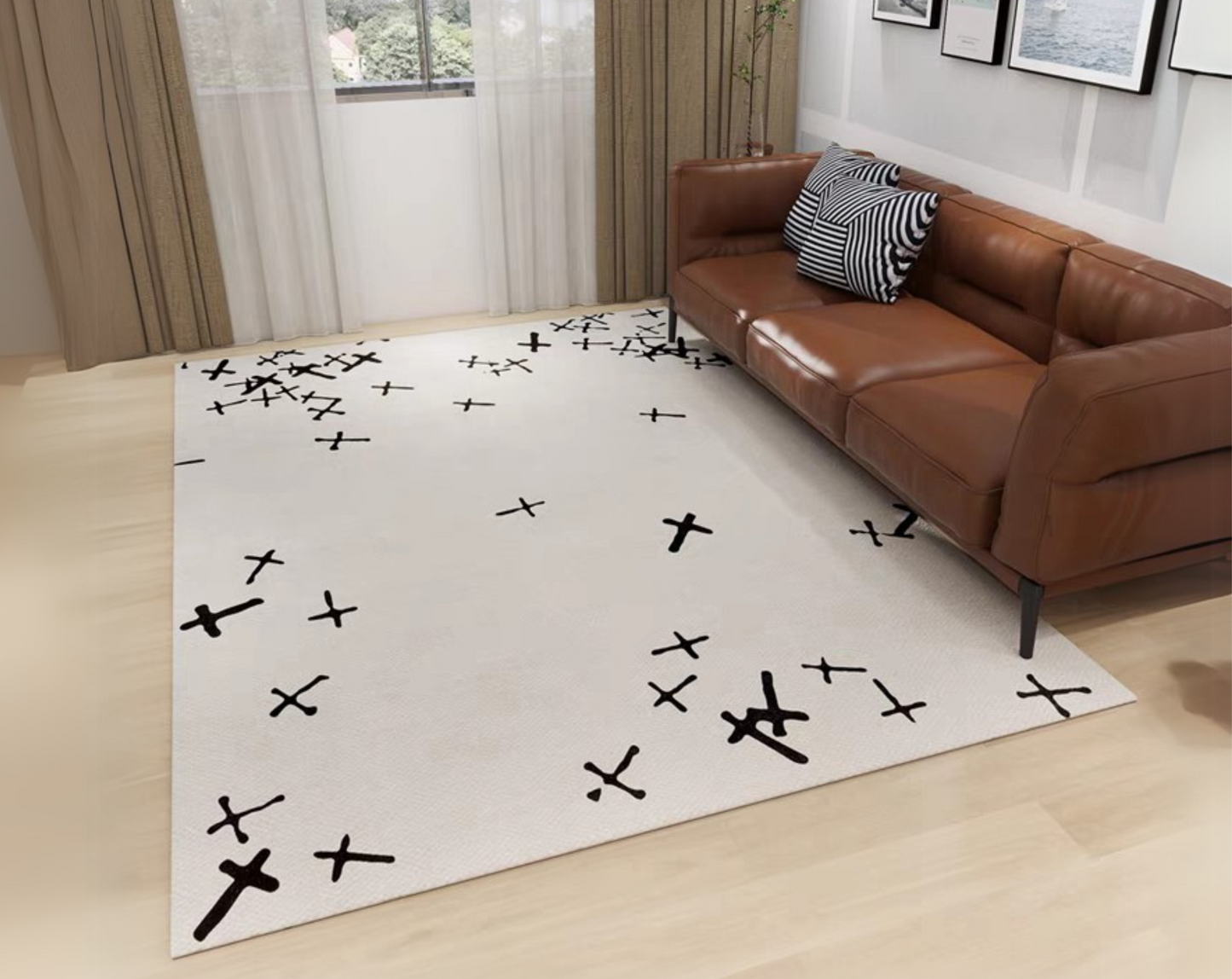 Cross Rug Dark Aesthetic Tufted Rug Streetwear Room Decor