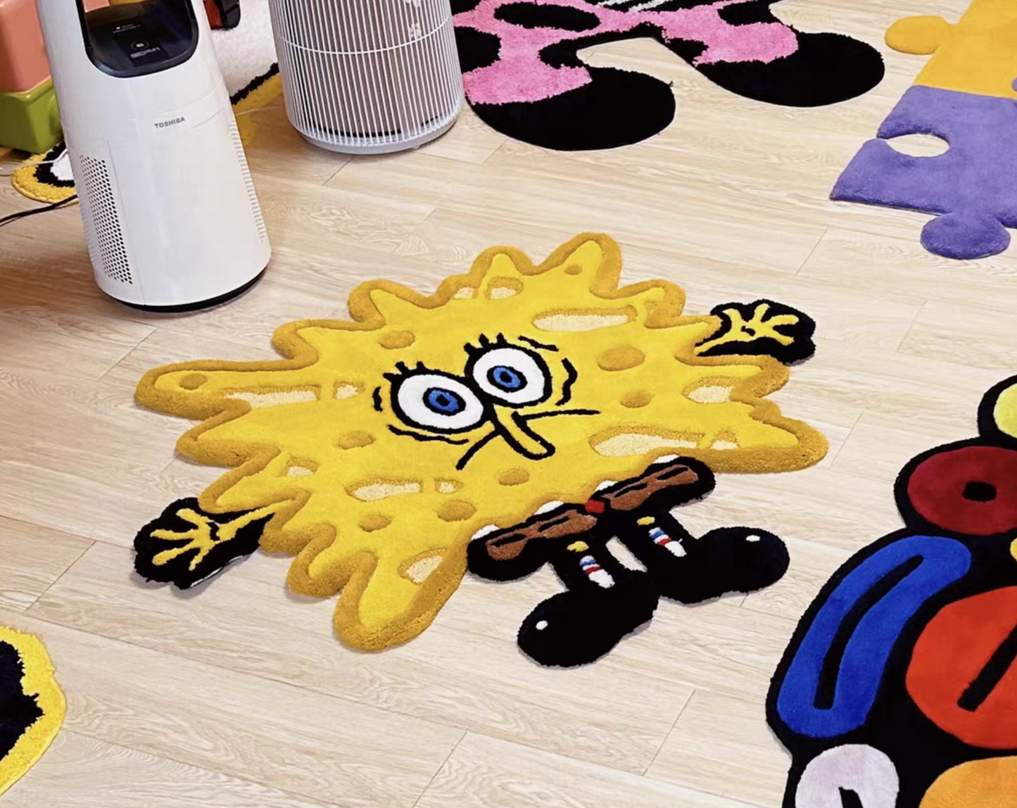 Large SpongeBob Rug Funny Anime Tufted Rug Room Decor