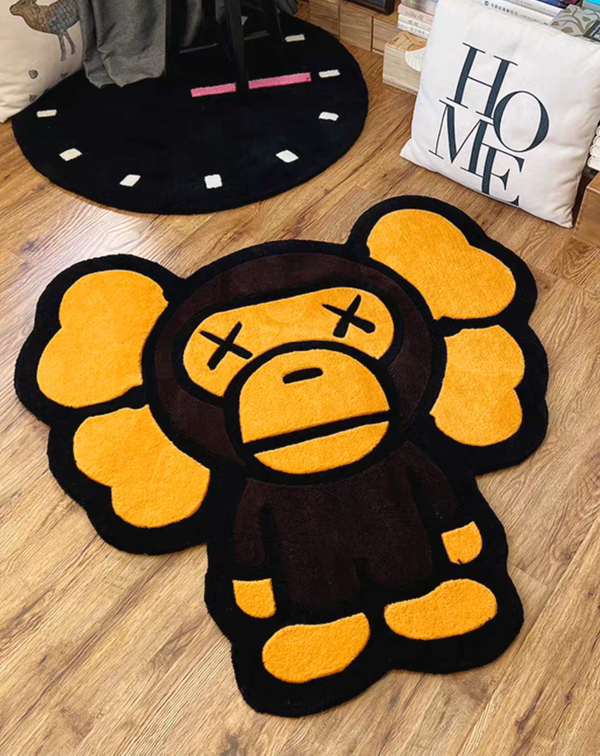 Ape Character Shaped Plush Rug