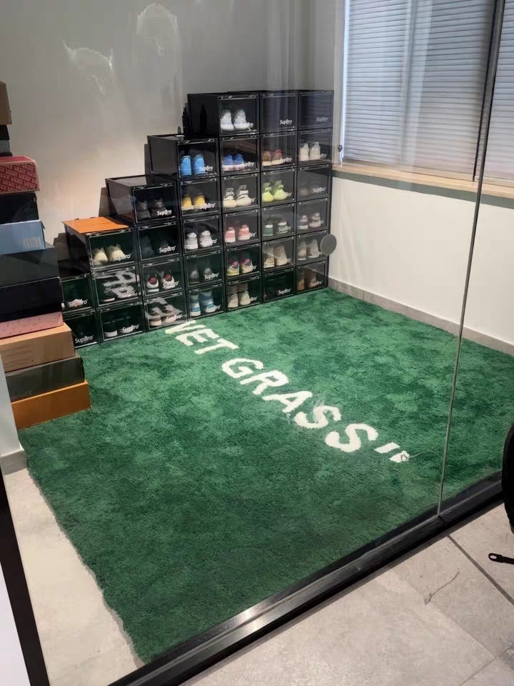 Wet Grass Streetwear Tufted Rug - Off White Inspired Hypebeast Room Decor