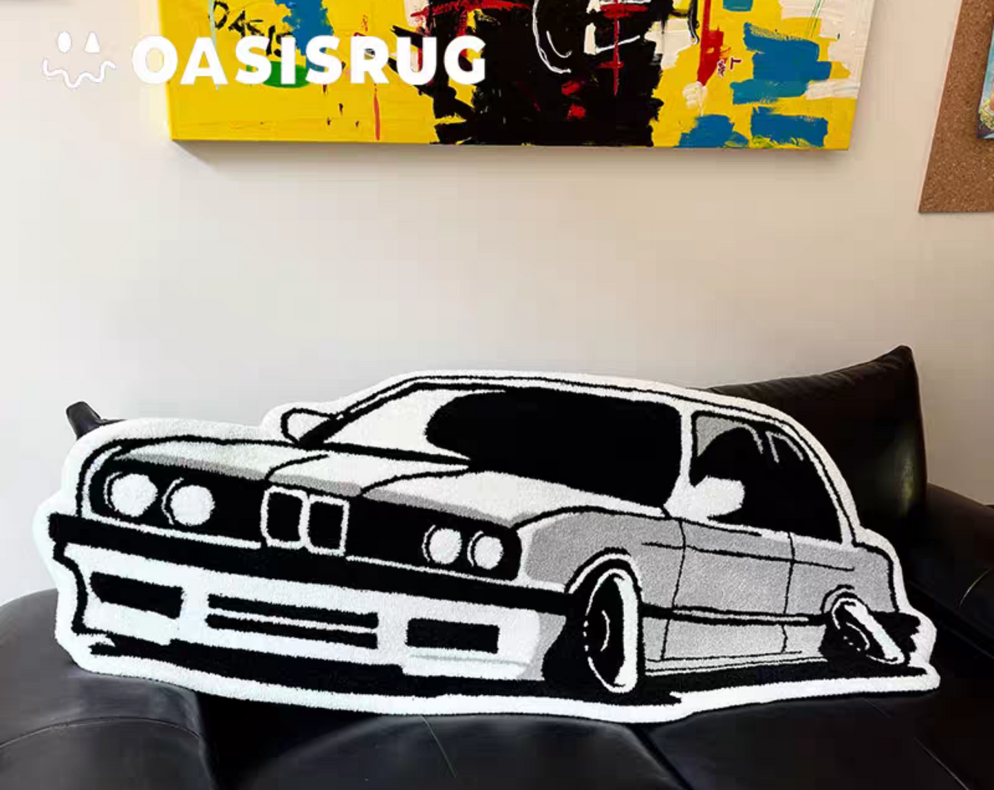 BMW Rug Vintage Car Tufted Rug Hypebeast Room Decor