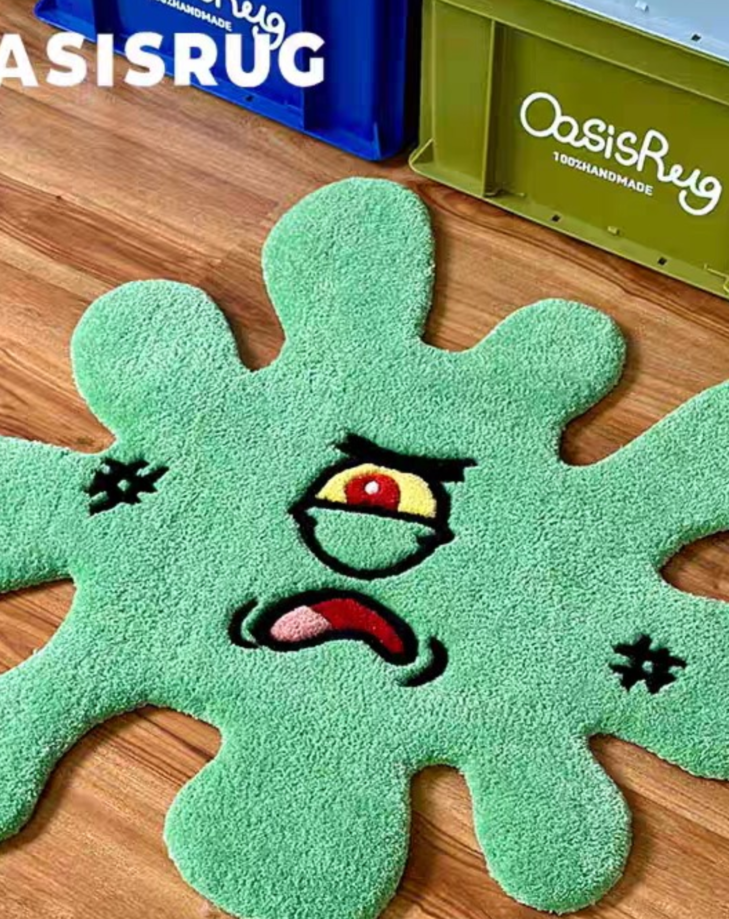 Plankton Rug Hand Tufted SpongeBob Inspired Funny Anime Rug for Bedroom Living Room Gaming Room Decor