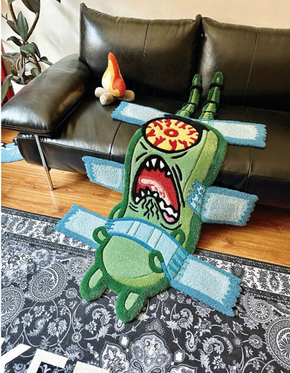 Plankton SpongeBob tufted rug detail shot handmade anime rug
Plankton SpongeBob rug size comparison bedroom gaming room decor
Plankton SpongeBob SquarePants rug close up pile texture handmade