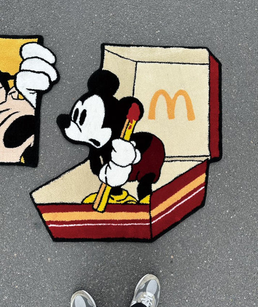 Fast Food Cartoon Tufted Rug Streetwear Hypebeast Area Rug Bedroom Living Room Decor Unique Gift
