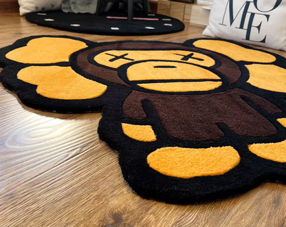 Ape Character Shaped Plush Rug