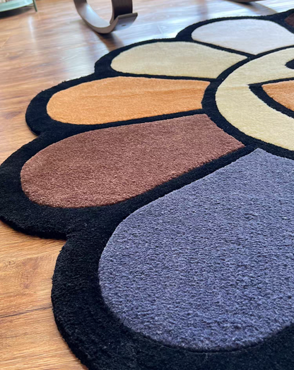 Murakami  Flower Rug Black/Brown/Cream