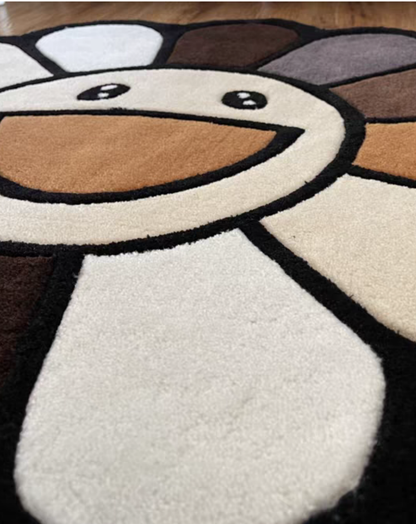 Murakami  Flower Rug Black/Brown/Cream