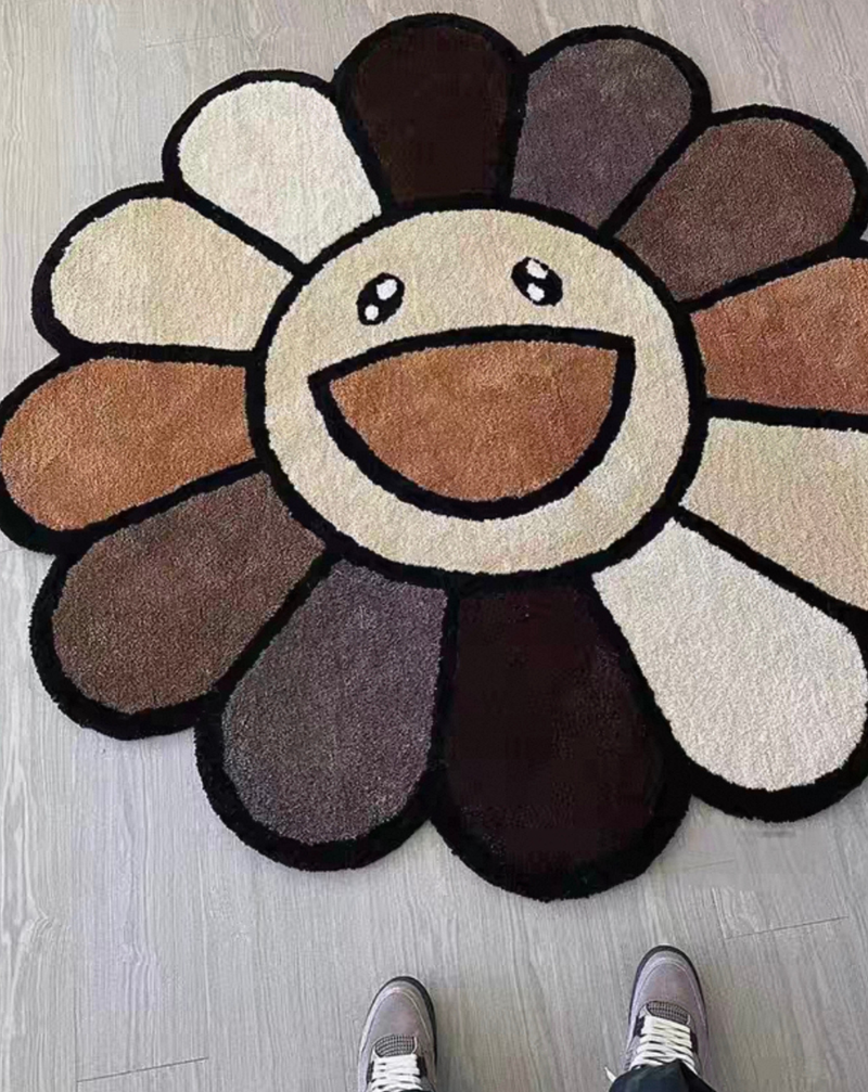 Murakami Flower Rug Black/Brown/Cream