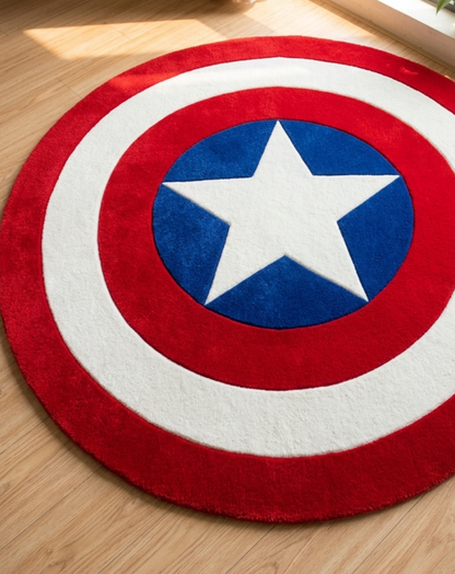 Captain America Star Shield Rug Folded Corner Texture Detail
