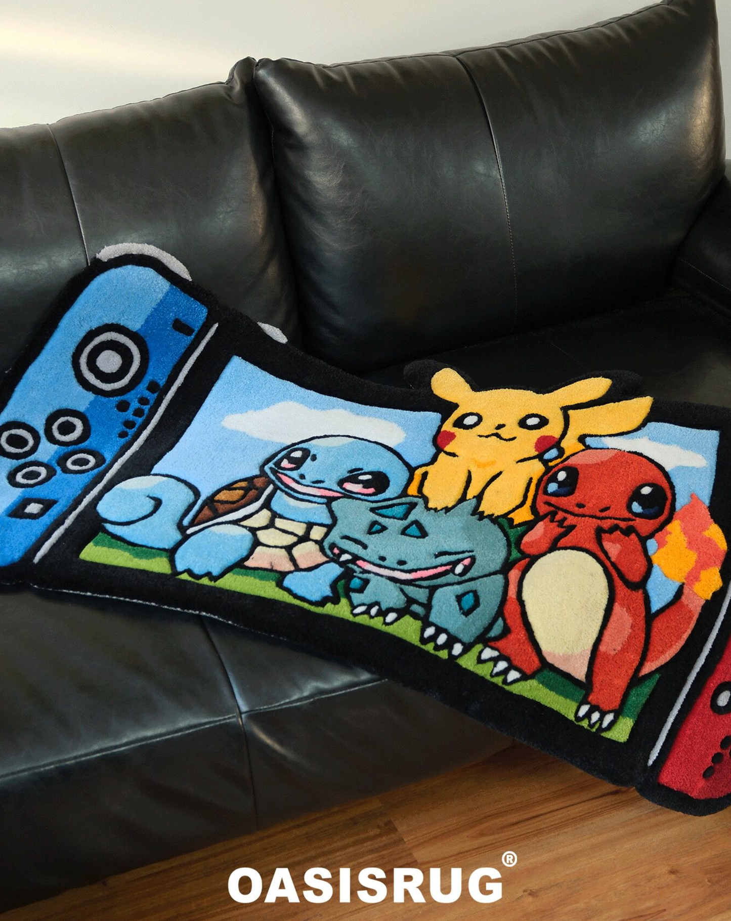 Pokemon Gaming Console Rug Pikachu Squirtle Tufted Rug Gaming Room Decor