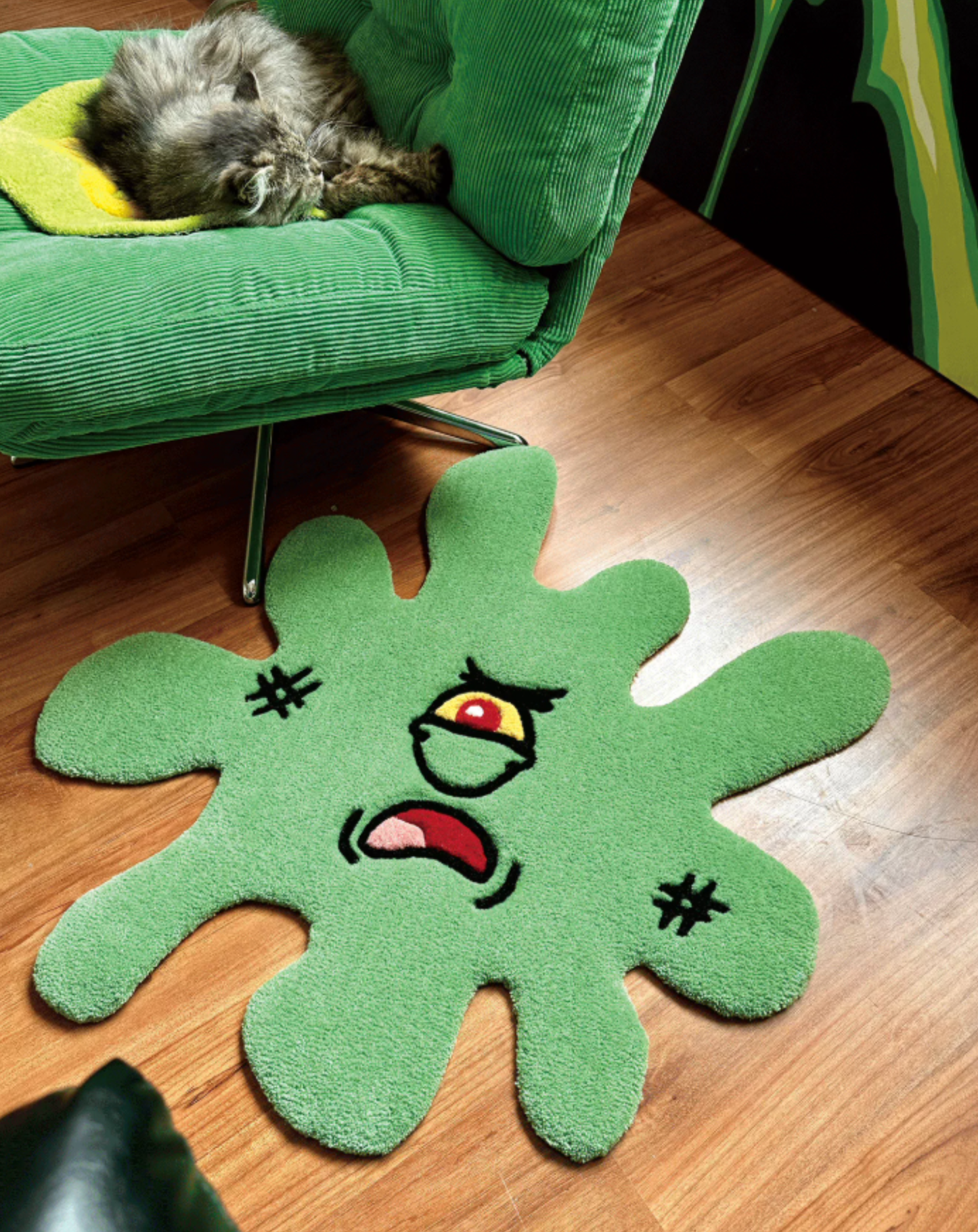 Plankton Rug Hand Tufted SpongeBob Inspired Funny Anime Rug for Bedroom Living Room Gaming Room Decor