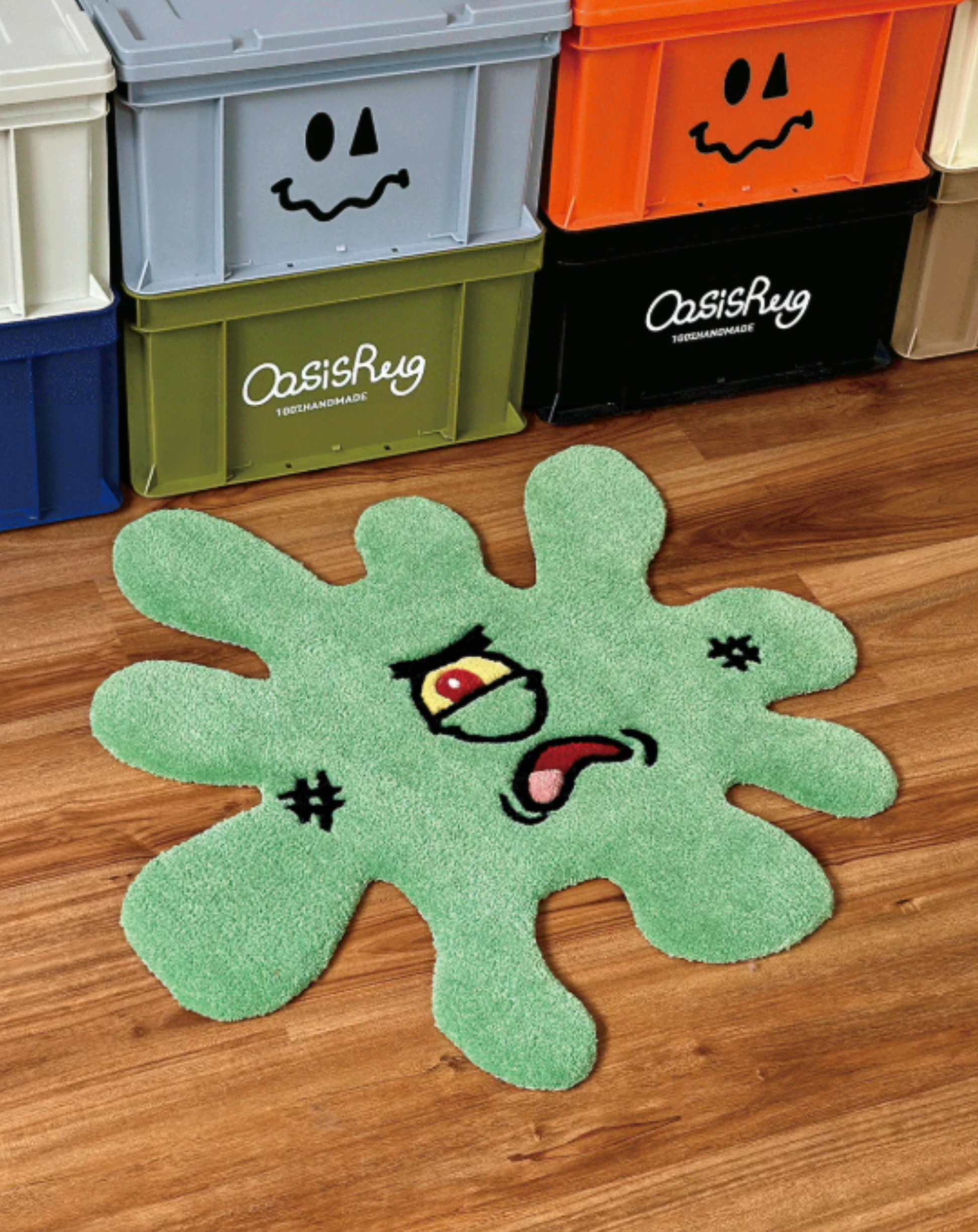 Plankton Rug Hand Tufted SpongeBob Inspired Funny Anime Rug for Bedroom Living Room Gaming Room Decor