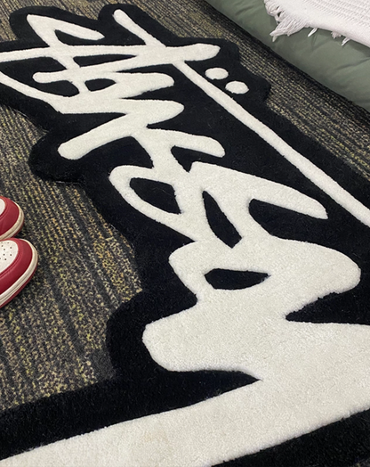 Streetwear Script Tufted Rug Graffiti Logo Room Decor Hypebeast Rug