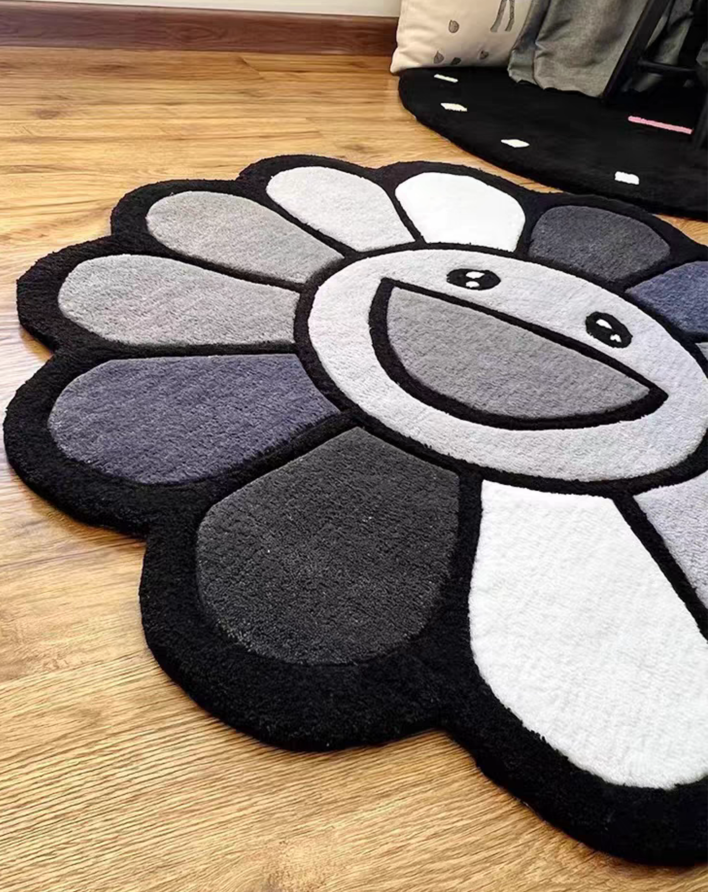 Flower Power Tufted Rug Colorful Round Rug Aesthetic Room Decor Art Rug
