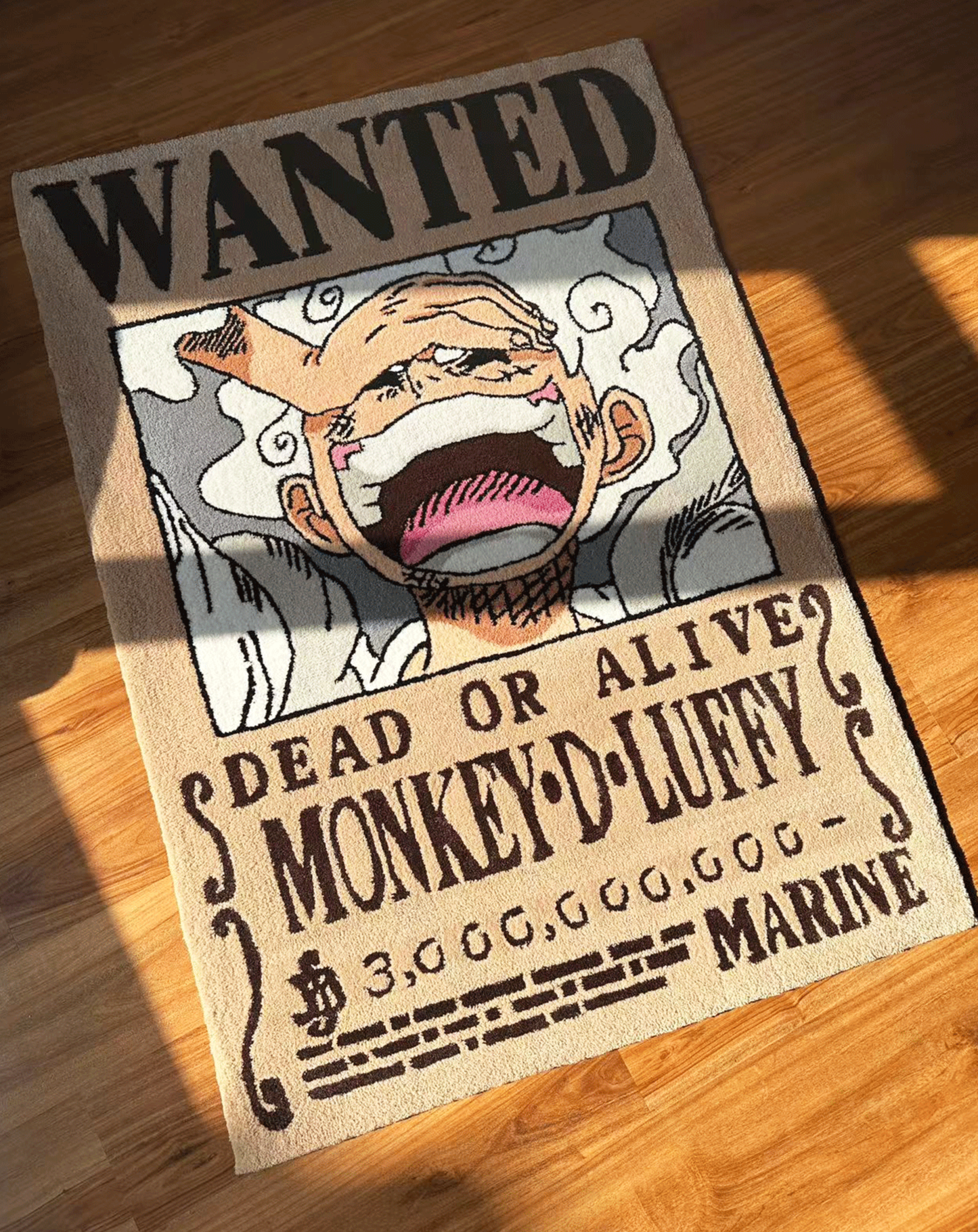 Luffy Wanted Poster Rug – One Piece Anime Tufted Rug