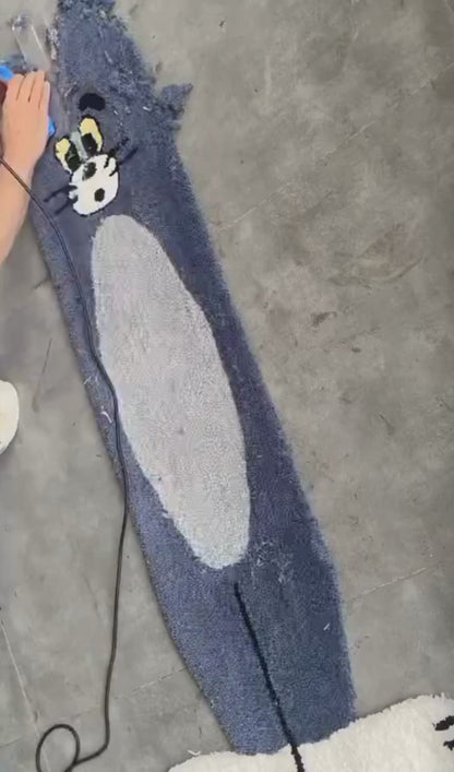 Funny Cat Shaped Staircase Tufted Rug