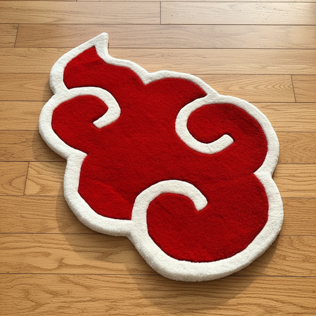 Akatsuki Cloud Rug Naruto Anime Inspired Tufted Rug Room Decor