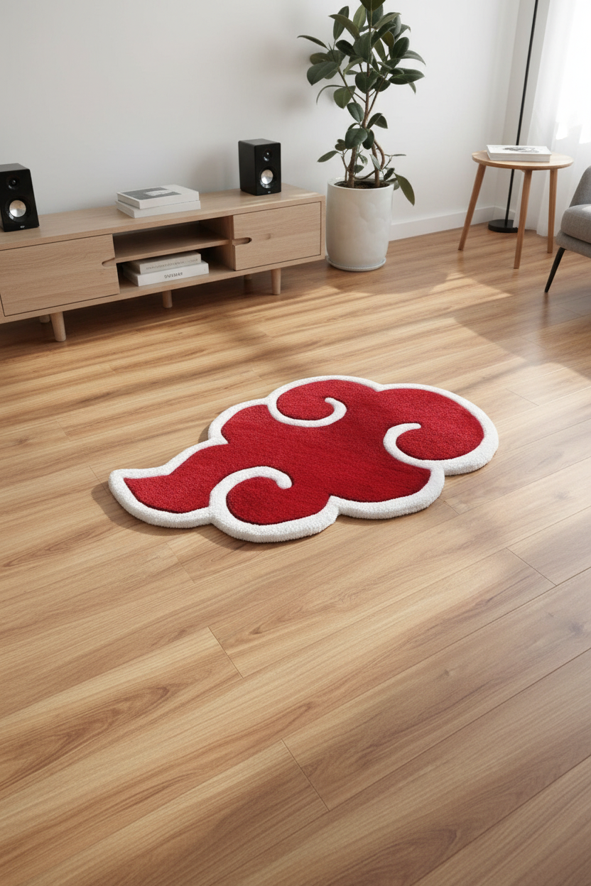 Akatsuki Cloud Rug Naruto Anime Inspired Tufted Rug Room Decor