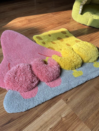Spongebob and patrick 3D ass trufted rug, funny rug for kids room