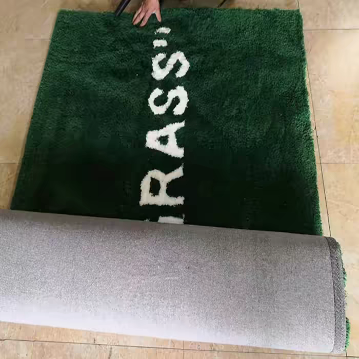 Wet Grass Streetwear Tufted Rug - Off White Inspired Hypebeast Room Decor