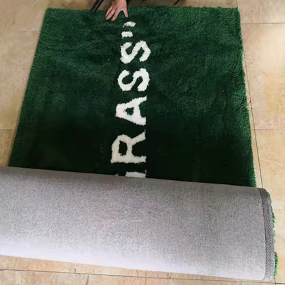 Wet Grass Streetwear Tufted Rug - Off White Inspired Hypebeast Room Decor