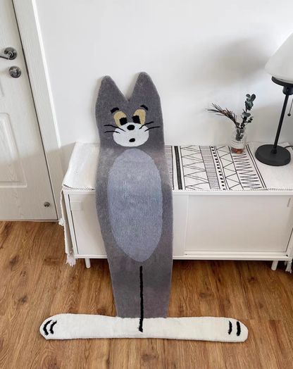 Funny Cat Shaped Staircase Tufted Rug